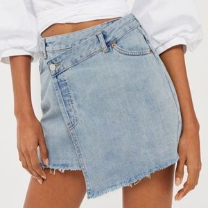 Topshop MOTO Denim Wrap Skirt